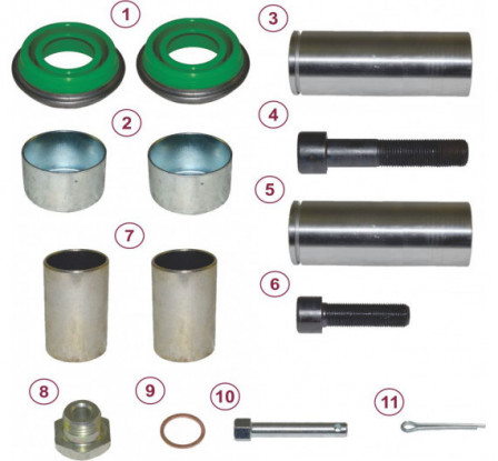 KIT DE REPARATION POUR ETRIER DE FREIN MERITOR DX 225